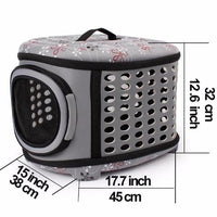 HKM-9646781 Foldable EVA Pet Carrier Bag for Cats - Portable Outdoor Travel Backpack, Available in Black, Pink, Champagne, and Grey