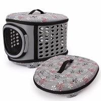 HKM-9646781 Foldable EVA Pet Carrier Bag for Cats - Portable Outdoor Travel Backpack, Available in Black, Pink, Champagne, and Grey