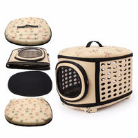 HKM-9646781 Foldable EVA Pet Carrier Bag for Cats - Portable Outdoor Travel Backpack, Available in Black, Pink, Champagne, and Grey