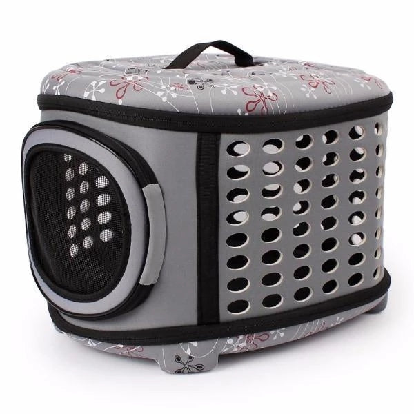 HKM-9646781 Foldable EVA Pet Carrier Bag for Cats - Portable Outdoor Travel Backpack, Available in Black, Pink, Champagne, and Grey