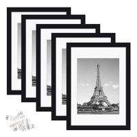 HKM-964755 Black MDF A3 and 5x7 Photo Frames for Wall Art and Home Decoration in Multiple Sizes
