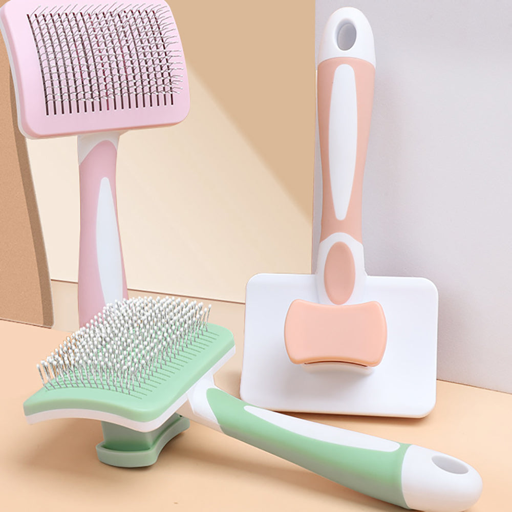 HKM-9647805 Self-Cleaning Slicker Brush for Dogs and Cats with One-Click Hair Removal Function