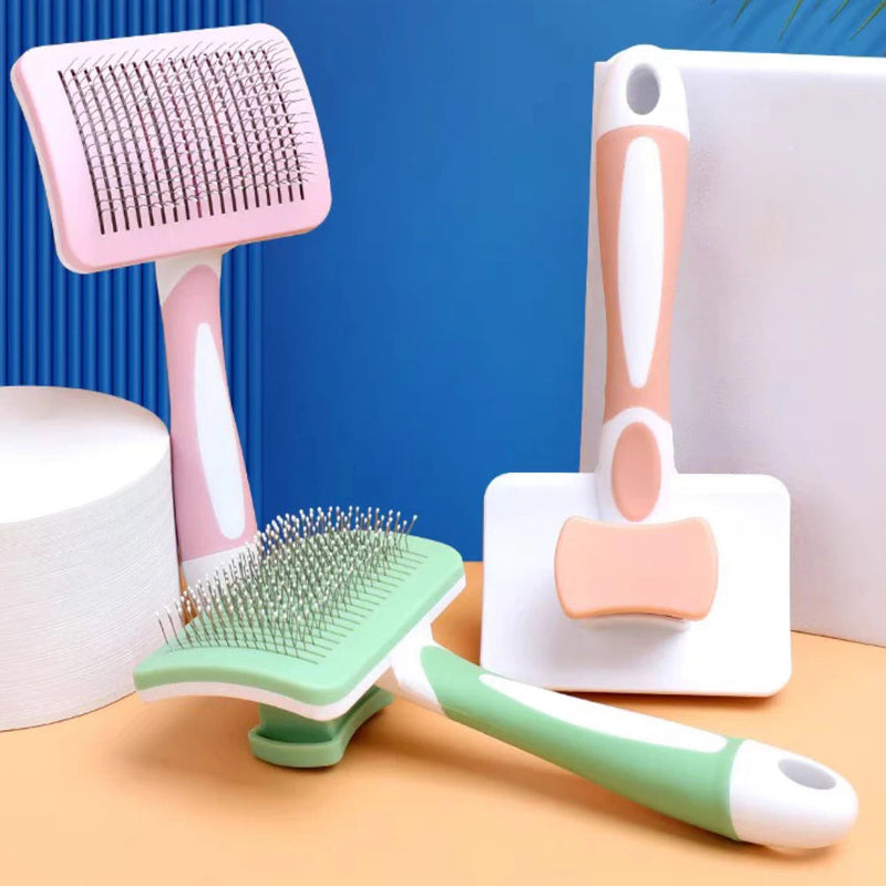 HKM-9647805 Self-Cleaning Slicker Brush for Dogs and Cats with One-Click Hair Removal Function