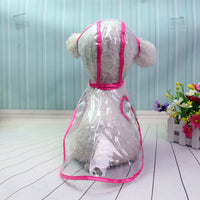 HKM-9648701 Transparent Waterproof Pet Raincoat with Adjustable Bust for Dogs