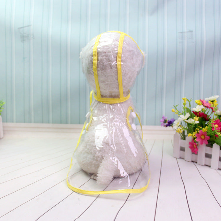 HKM-9648701 Transparent Waterproof Pet Raincoat with Adjustable Bust for Dogs
