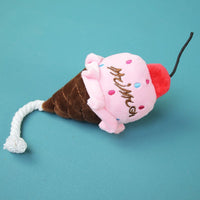 HKM-9648957 Durable Plush Dog Chew Toy - Ice Cream, Pizza, Pig, Duck & Elephant Characters