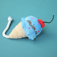 HKM-9648957 Durable Plush Dog Chew Toy - Ice Cream, Pizza, Pig, Duck & Elephant Characters