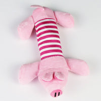HKM-9648957 Durable Plush Dog Chew Toy - Ice Cream, Pizza, Pig, Duck & Elephant Characters