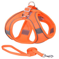 HKM-9650109 Reflective Mesh Dog Harness with Breathable Design and Leash