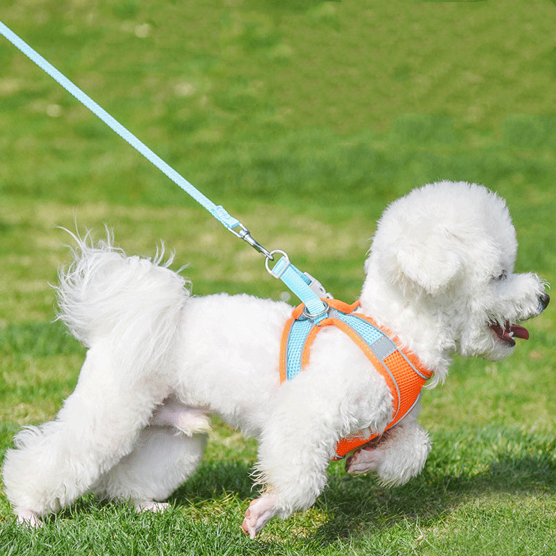 HKM-9650109 Reflective Mesh Dog Harness with Breathable Design and Leash