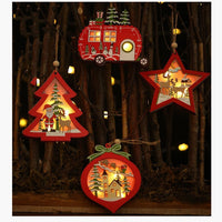 HKM-965011 Creative Hollow Wooden Pendant Light for Festive Decor, Available in Various Shapes