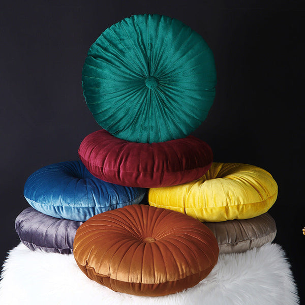 HKM-965011 Custom Round Dutch Velvet Tatami Cushion - European Classical Bay Window Pillow