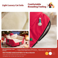 HKM-9650365 Christmas Cat Nest in Flannel - Warm, Removable, Washable, Plus-sized for All Seasons
