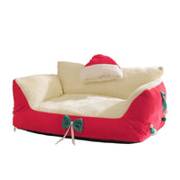 HKM-9650365 Christmas Cat Nest in Flannel - Warm, Removable, Washable, Plus-sized for All Seasons