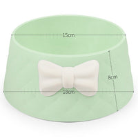 HKM-9650493 Bow Rhombus Cat Bowl in Multiple Colors - Durable PP Material