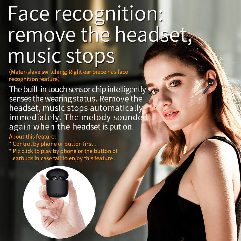 HKM-965075 TWS Bluetooth Headset with 1000h Standby Time and 5-6h Music/Talk Duration