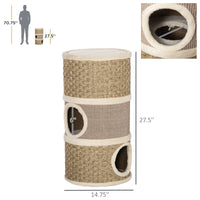 HKM-9654717 Cozy Cat Scratching Barrel with Multiple Dens and Sisal Pads