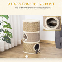 HKM-9654717 Cozy Cat Scratching Barrel with Multiple Dens and Sisal Pads