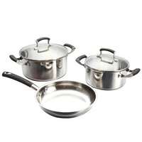 HKM-965587 Non-Stick Stainless Steel Cookware Set - Saucepan and Frying Pan for Kitchen Use
