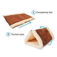 HKM-9656125 Foldable Light Brown Dog Kennel Nest - 83x52 cm Cloth Pet Bed