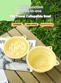HKM-9656253 Portable Collapsible 3-in-1 Dog Bowl with Strong Suction Cups and Hanging Hook