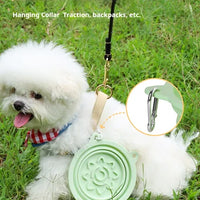 HKM-9656253 Portable Collapsible 3-in-1 Dog Bowl with Strong Suction Cups and Hanging Hook