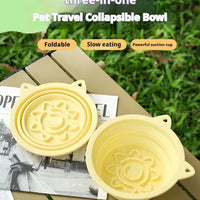 HKM-9656253 Portable Collapsible 3-in-1 Dog Bowl with Strong Suction Cups and Hanging Hook