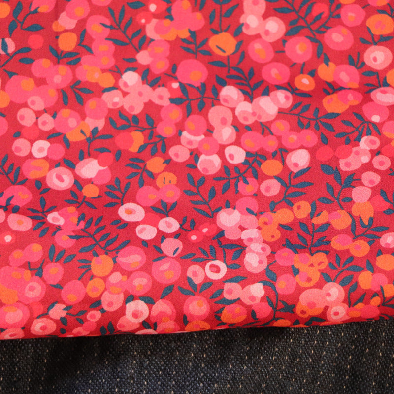 HKM-965715 Digital Printed Cotton Fabric for Children's Clothing - Wild Berry Wine Red, 110cm Width, 100% Cotton