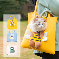 HKM-9658301 Cute Cartoon Canvas Pet Shoulder Bag for Dogs and Cats - Large and Extra Large Sizes Available
