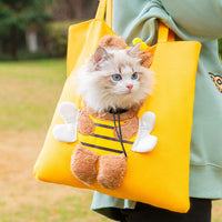 HKM-9658301 Cute Cartoon Canvas Pet Shoulder Bag for Dogs and Cats - Large and Extra Large Sizes Available