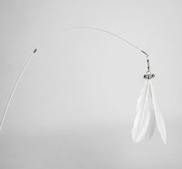 HKM-9659325 Telescopic Cat Toy with Removable Feather Bell, Adjustable 48-80cm Fiber Rod