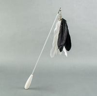 HKM-9659325 Telescopic Cat Toy with Removable Feather Bell, Adjustable 48-80cm Fiber Rod