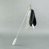 HKM-9659325 Telescopic Cat Toy with Removable Feather Bell, Adjustable 48-80cm Fiber Rod