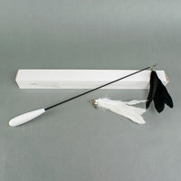HKM-9659325 Telescopic Cat Toy with Removable Feather Bell, Adjustable 48-80cm Fiber Rod