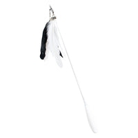 HKM-9659325 Telescopic Cat Toy with Removable Feather Bell, Adjustable 48-80cm Fiber Rod