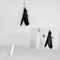 HKM-9659325 Telescopic Cat Toy with Removable Feather Bell, Adjustable 48-80cm Fiber Rod