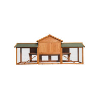 HKM-9659709 Extra Large Bunny Cage with 2 Detachable Runs for Small Animals, Spacious Habitat for Guinea Pigs and Rabbits