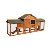 HKM-9659709 Extra Large Bunny Cage with 2 Detachable Runs for Small Animals, Spacious Habitat for Guinea Pigs and Rabbits