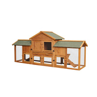 HKM-9659709 Extra Large Bunny Cage with 2 Detachable Runs for Small Animals, Spacious Habitat for Guinea Pigs and Rabbits