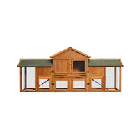 HKM-9659709 Extra Large Bunny Cage with 2 Detachable Runs for Small Animals, Spacious Habitat for Guinea Pigs and Rabbits