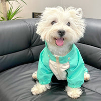 HKM-9660605 Waterproof Khaki Pet Poncho for Schnauzers - Casual Cartoon Raincoat