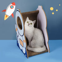 HKM-9662013 Astronaut-Themed Corrugated Cat Nest and Scratching Board, Large Size