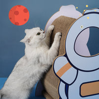 HKM-9662013 Astronaut-Themed Corrugated Cat Nest and Scratching Board, Large Size