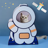 HKM-9662013 Astronaut-Themed Corrugated Cat Nest and Scratching Board, Large Size