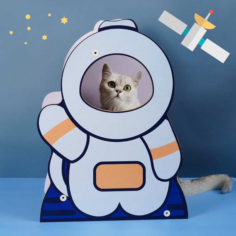 HKM-9662013 Astronaut-Themed Corrugated Cat Nest and Scratching Board, Large Size