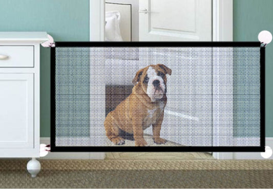 HKM-9663421 Foldable Nylon Dog Enclosure Gate - Portable, Durable and Easy to Assemble Safety Barrier for Pets