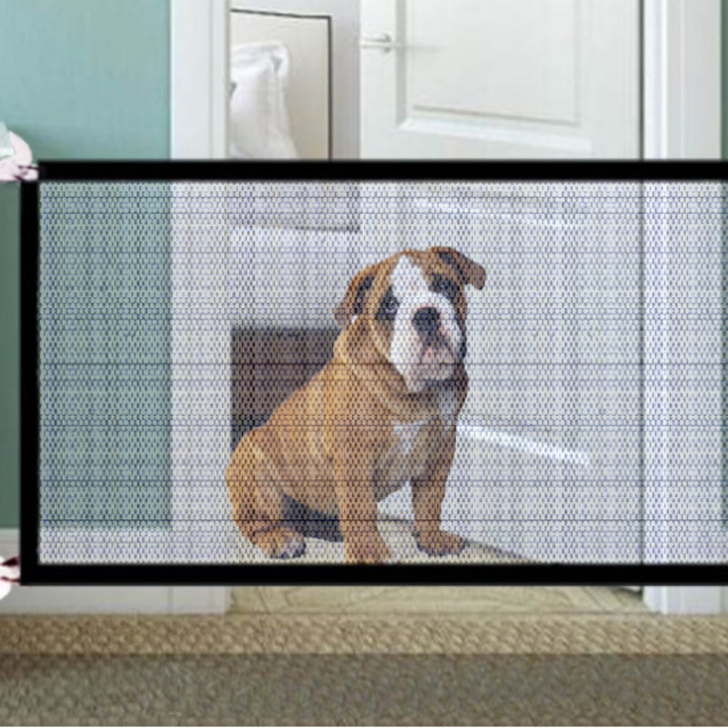 HKM-9663421 Foldable Nylon Dog Enclosure Gate - Portable, Durable and Easy to Assemble Safety Barrier for Pets