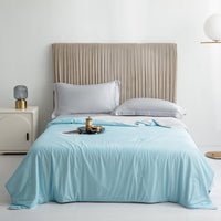 HKM-966355 Washable Cool Fiber Solid Color Summer Quilt - Available in Single, Double, Plus-Sized Options