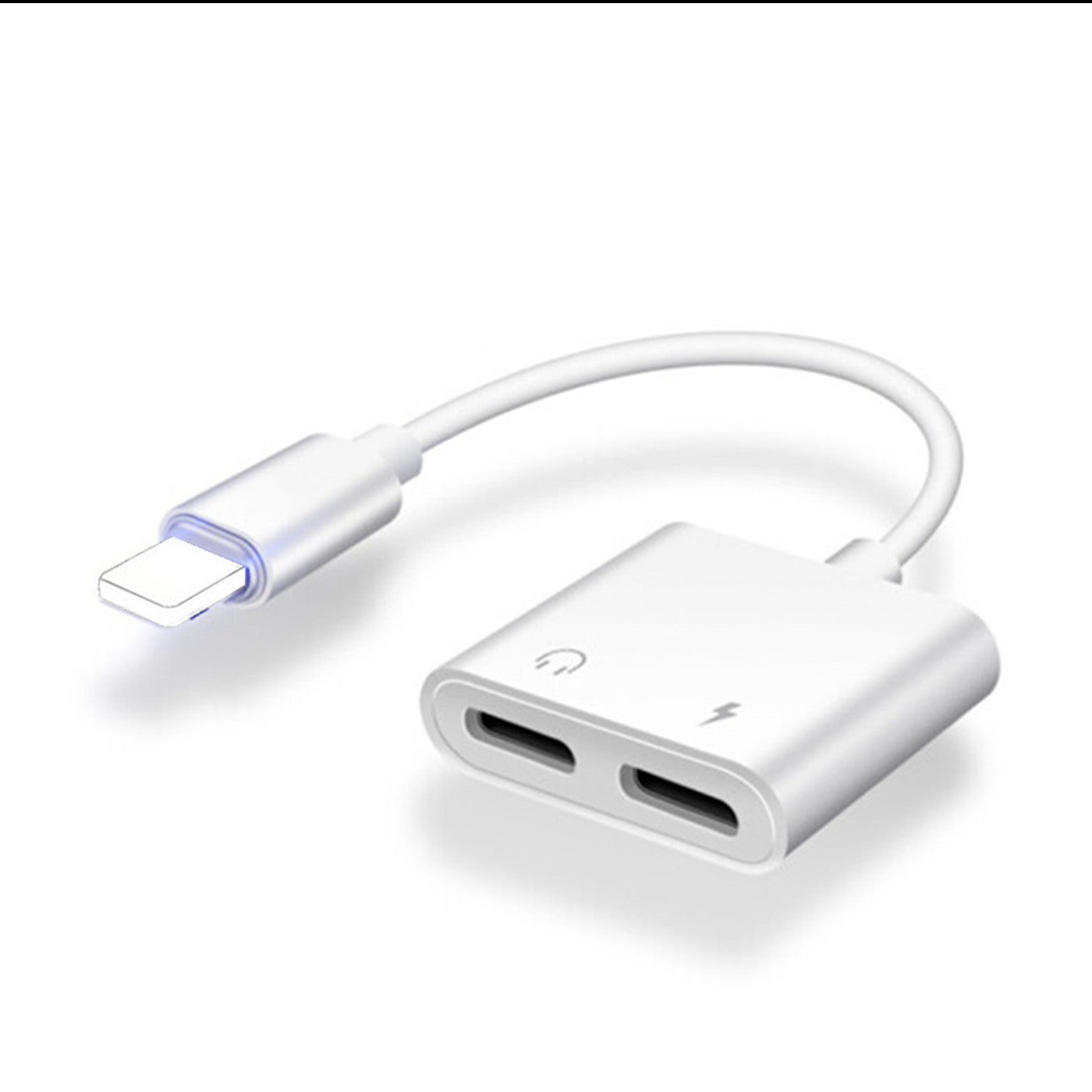 HKM-966419 2-in-1 3.5mm Audio Adapter with Charging and Microphone Functionality for Apple Devices