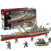 HKM-966611 Military Ships Building Block Toy Set with Figures - 2075 Pieces for Ages 6 and Up